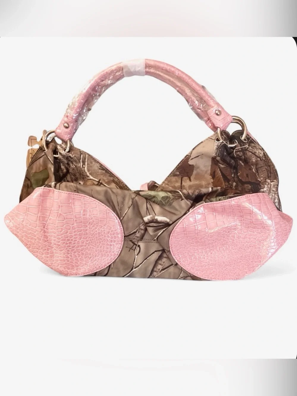 NWT Western Diva Realtree APG Pink Camo Shoulder Bag Purse Croc Accent Y2K